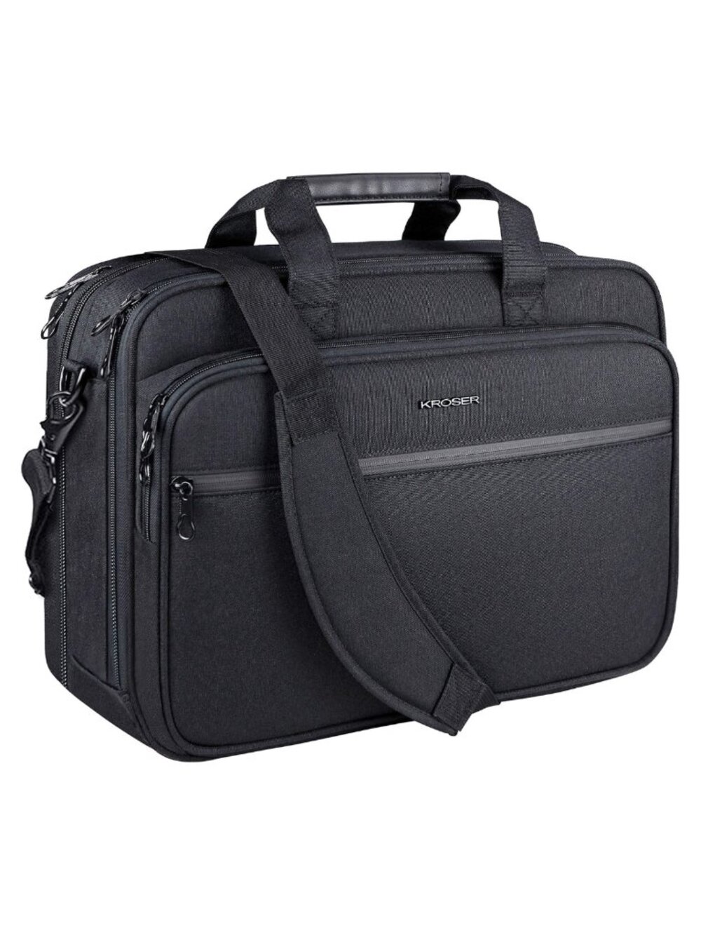 KROSER Expandable Laptop Briefcase Canvas Poly 17.3 Inch